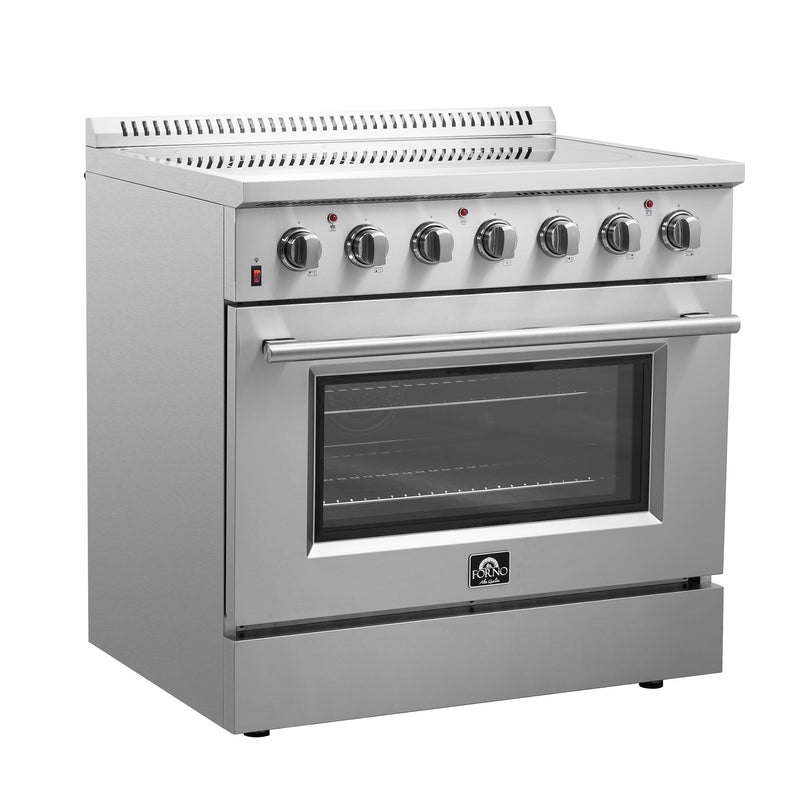 Forno Galiano 36" Freestanding Electric Range in Stainless Steel, True Convection, Air Fry, FFSEL6083-36