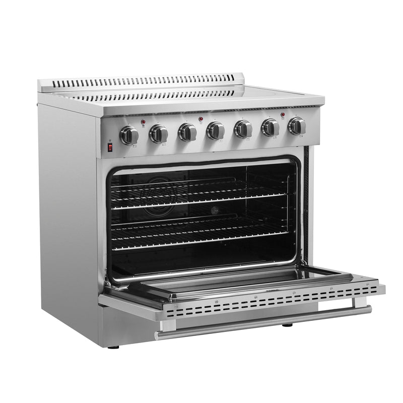 Forno Galiano 36" Freestanding Electric Range in Stainless Steel, True Convection, Air Fry, FFSEL6083-36