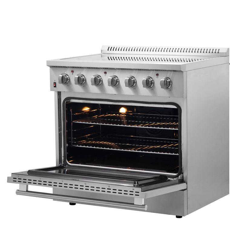 Forno Galiano 36" Freestanding Electric Range in Stainless Steel, True Convection, Air Fry, FFSEL6083-36