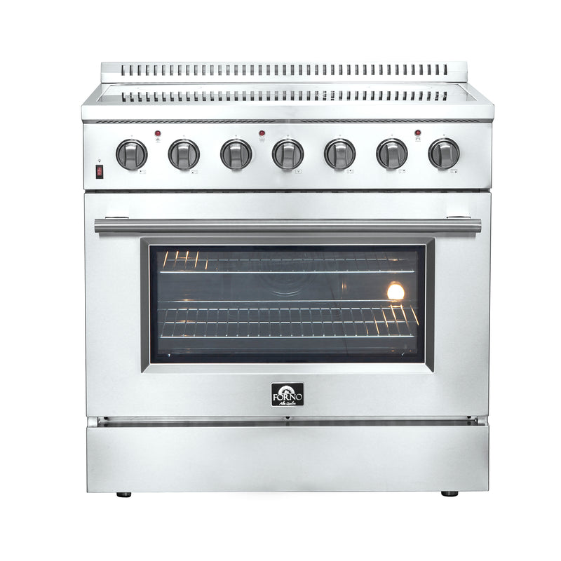 Forno Galiano 36" Freestanding Electric Range in Stainless Steel, True Convection, Air Fry, FFSEL6083-36