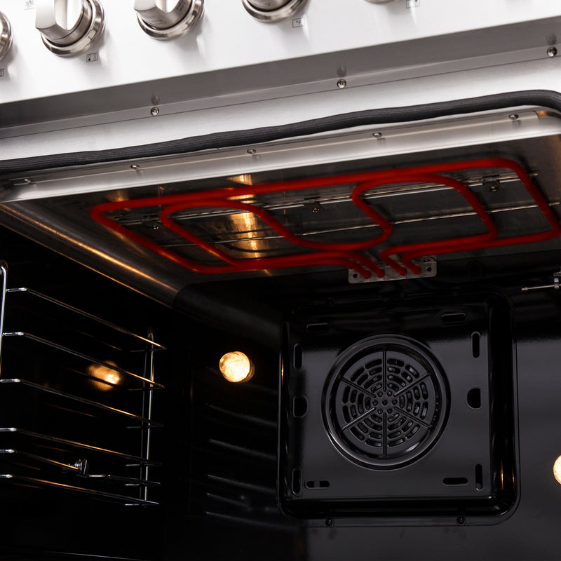 Forno Galiano 30" Freestanding French Door Electric Range in Stainless Steel, True Convection, Air Fry, FFSEL6917-30