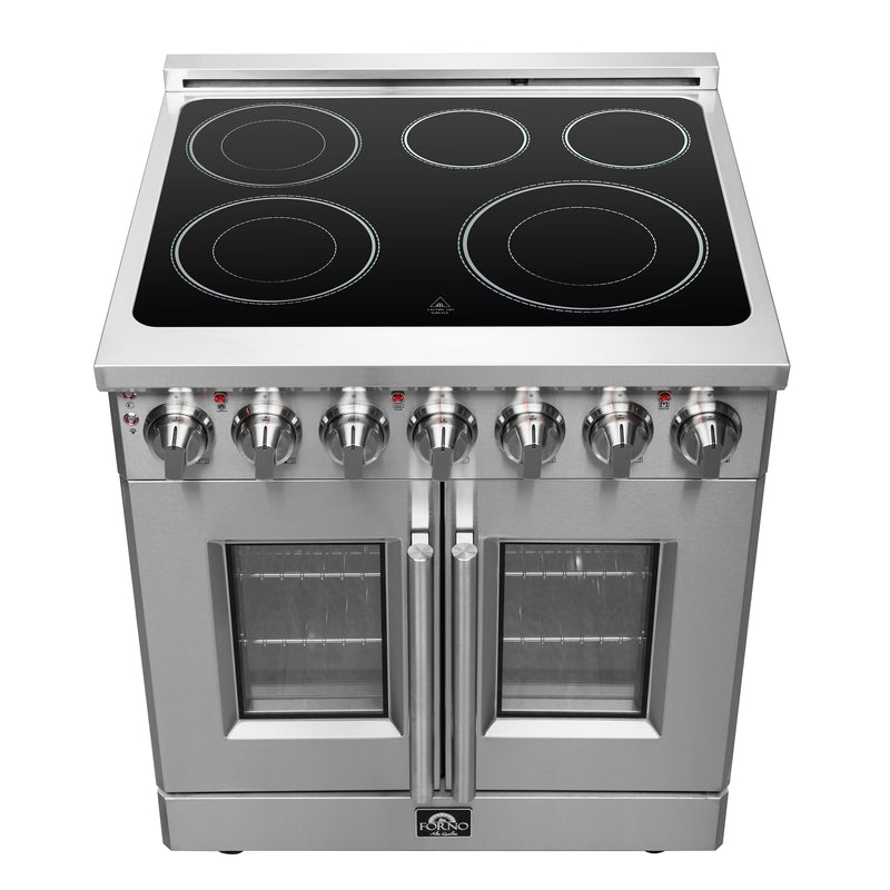 Forno Massimo 30" Freestanding French Door Electric Range, True Convection, Air Fry, FFSEL6955-30