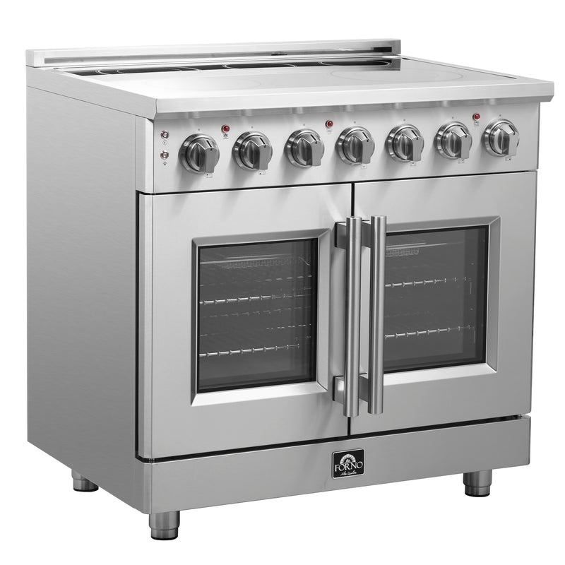 Forno Massimo 36" Freestanding French Door Electric Range, True Convection, Air Fry, FFSEL6955-36