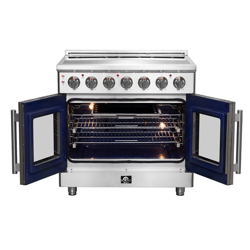 Forno Massimo 36" Freestanding French Door Electric Range, True Convection, Air Fry, FFSEL6955-36