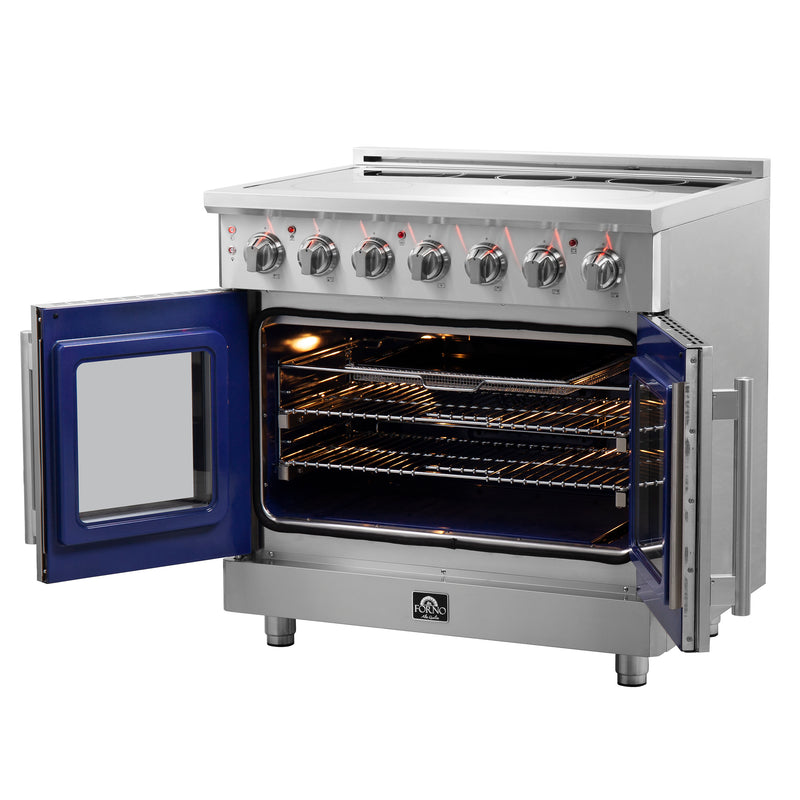 Forno Massimo 36" Freestanding French Door Electric Range, True Convection, Air Fry, FFSEL6955-36