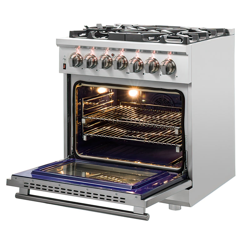 Forno Massimo 30" Freestanding Dual Fuel Range, Double Convection, 5 Burners, FFSGS6125-30