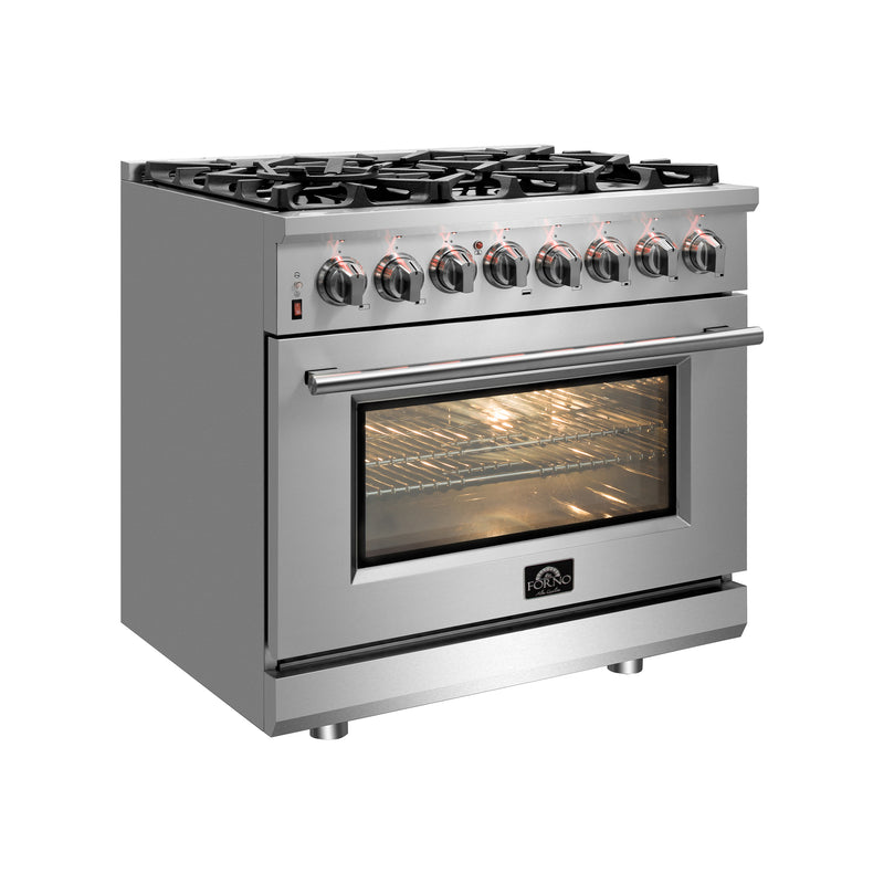 Forno Massimo 30" Freestanding Dual Fuel Range, Double Convection, 5 Burners, FFSGS6125-30