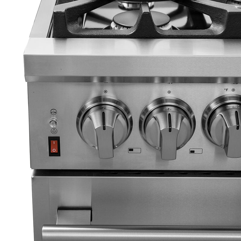 Forno Massimo 36" Freestanding Dual Fuel Range, Double Oven, 6 Burners, Telescopic Racks, FFSGS6125-36