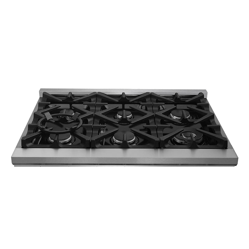 Forno Massimo 36" Freestanding Dual Fuel Range, Double Oven, 6 Burners, Telescopic Racks, FFSGS6125-36