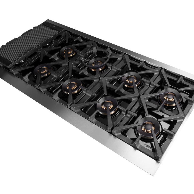 Forno Capriasca 60" Freestanding Dual Fuel Range in Stainless Steel, Double Oven, True Convection, 10 Burners, FFSGS6187-60