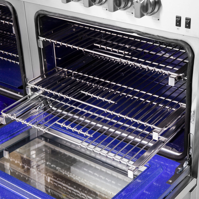 Forno Capriasca 60" Freestanding Dual Fuel Range in Stainless Steel, Double Oven, True Convection, 10 Burners, FFSGS6187-60