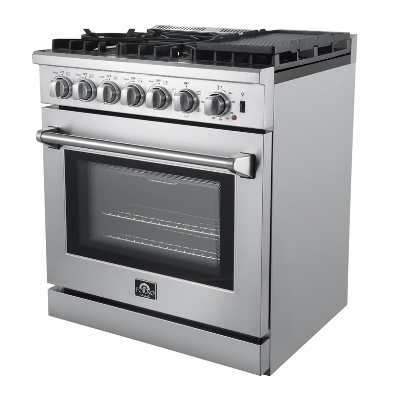Forno Lazio 30" Freestanding Dual Fuel Range, True Convection, 5 Burners, FFSGS6196-30