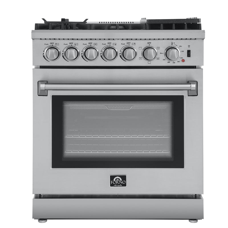 Forno Lazio 30" Freestanding Dual Fuel Range, True Convection, 5 Burners, FFSGS6196-30