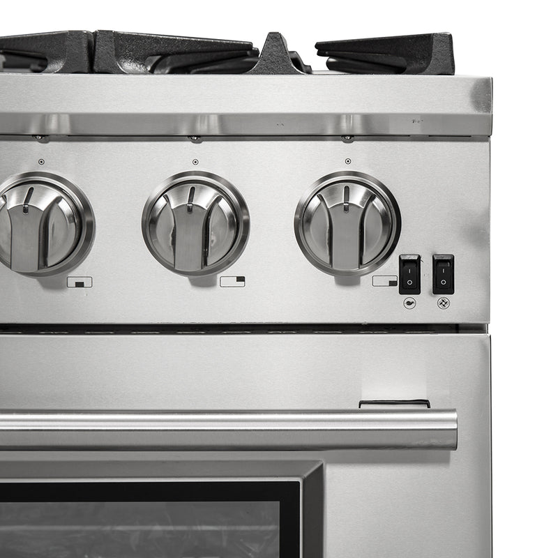 Forno Capriasca 36" Freestanding Gas Range in Stainless Steel, Brass Burners, Convection Fan, FFSGS6260-36