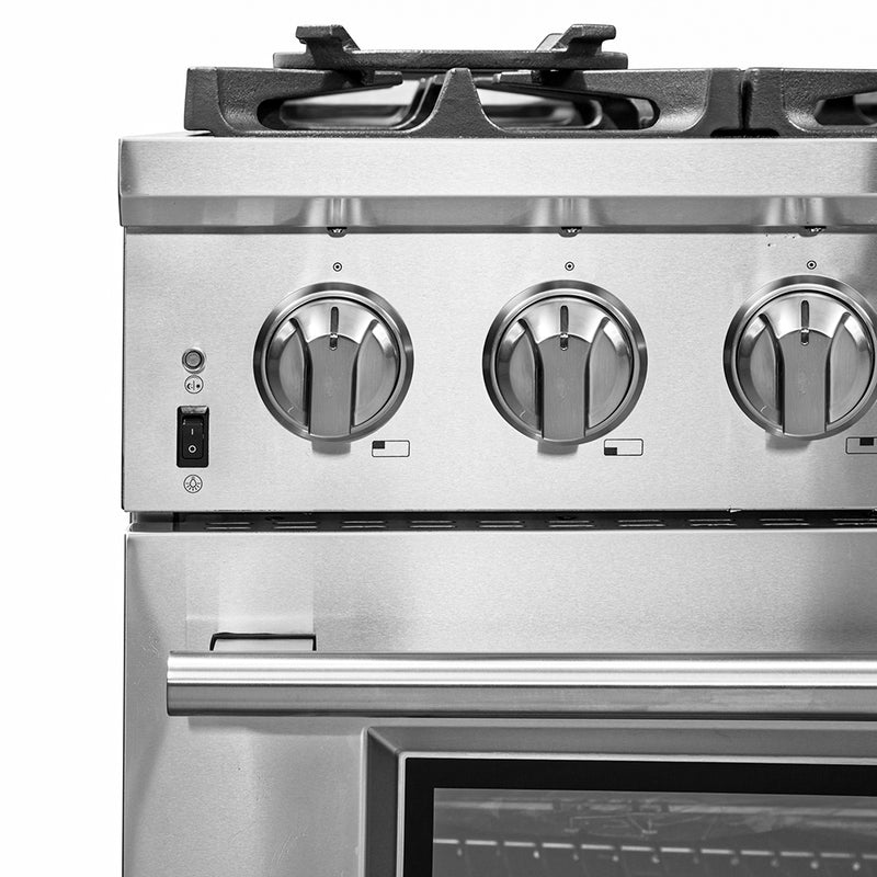 Forno Capriasca 36" Freestanding Gas Range in Stainless Steel, Brass Burners, Convection Fan, FFSGS6260-36