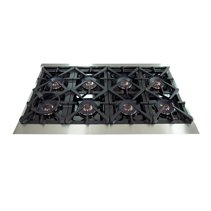 Forno Capriasca 48" Freestanding Gas Range in Stainless Steel, Double Oven, Brass Burners, FFSGS6260-48