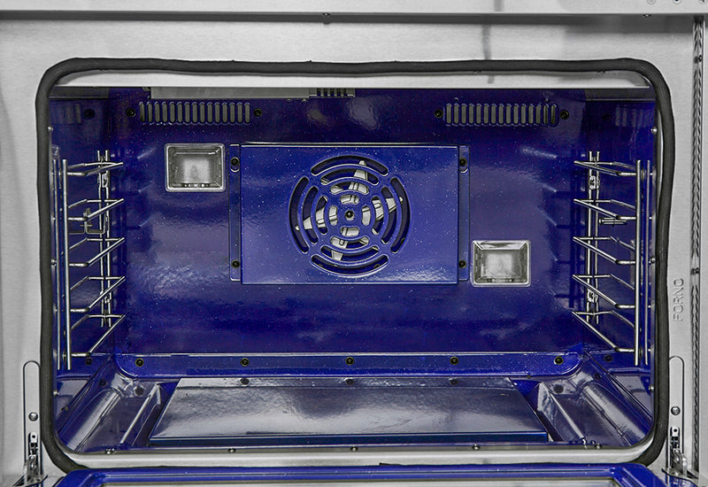 Forno Capriasca 36" Freestanding Gas Range in Stainless Steel, Brass Burners, Convection Fan, FFSGS6260-36