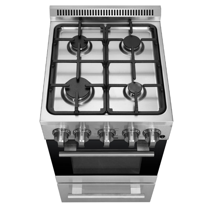 Forno Lamazze 20" Freestanding Gas Range, 4 Sealed Burners, Cast-Iron Grates, FFSGS6265-20