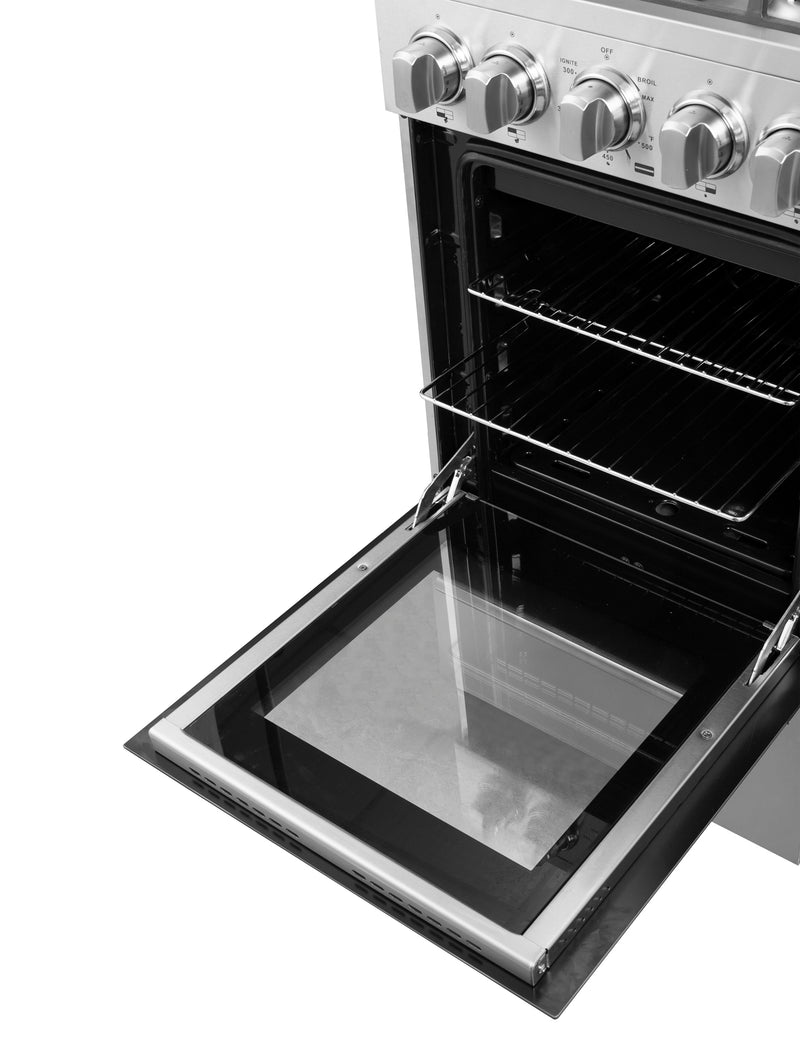 Forno Lamazze 20" Freestanding Gas Range, 4 Sealed Burners, Cast-Iron Grates, FFSGS6265-20