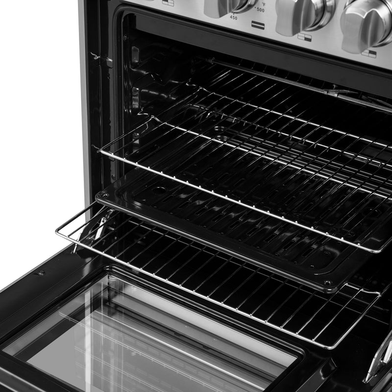 Forno Breno 24" Freestanding Gas Range in Stainless Steel, Air Fry, 4 Burners, FFSGS6272-24