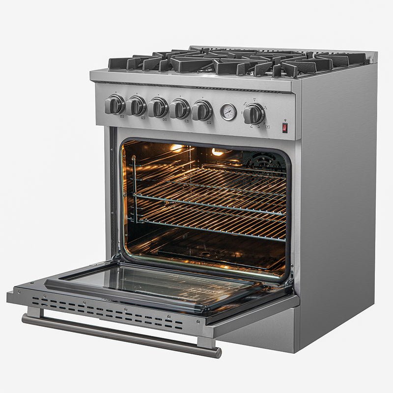 Forno Giovanni 30" Freestanding Gas Range in Stainless Steel, Air Fry, 5 Burners, FFSGS6274-30