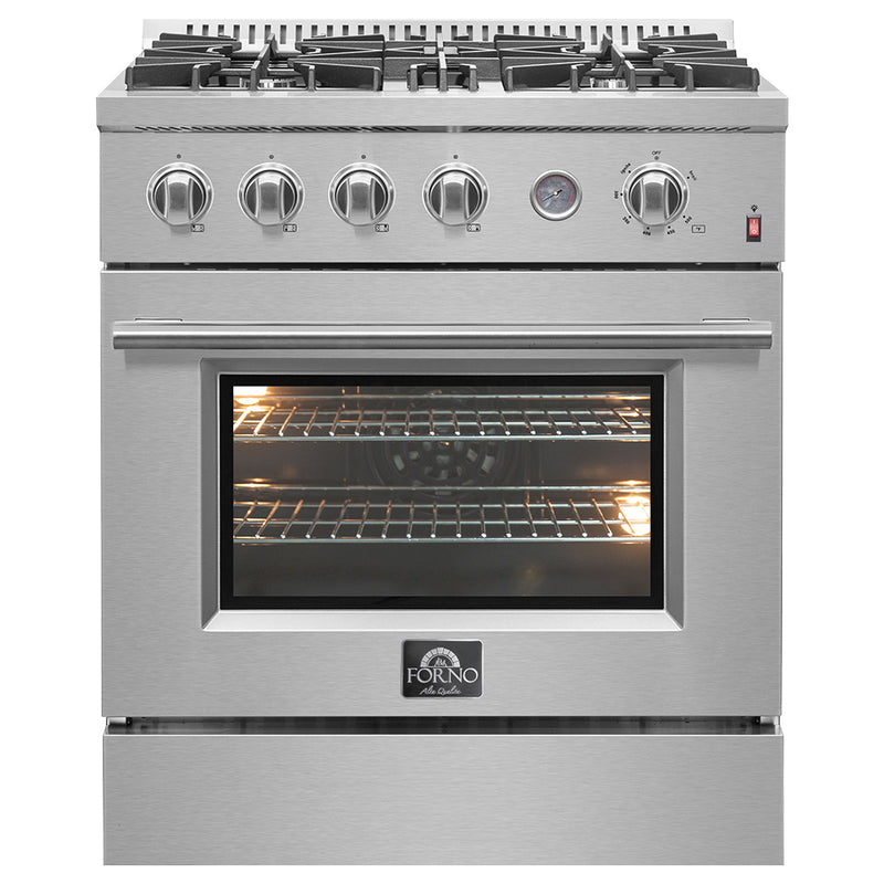 Forno 2-Piece Appliance Package- 36" Gas Range and 36" Refrigerator with Water Dispenser in Stainless Steel, FBDL-021-03CAUS