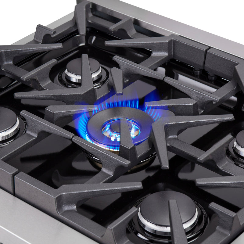 Forno Massimo 30" Freestanding French Door Dual Fuel Range in Stainless Steel, True Convection, 5 Burners, FFSGS6325-30