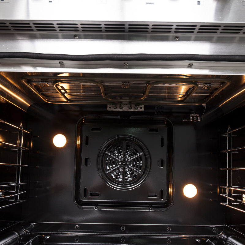 Forno Galiano 30" Freestanding French Door Dual Fuel Range in Stainless Steel, True Convection, 5 Burners, FFSGS6356-30