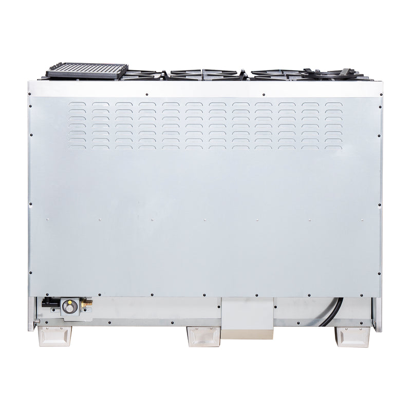 Forno Capriasca 48" Freestanding French Door Dual Fuel Range in Stainless Steel, Double Oven, 8 Burners, FFSGS6387-48