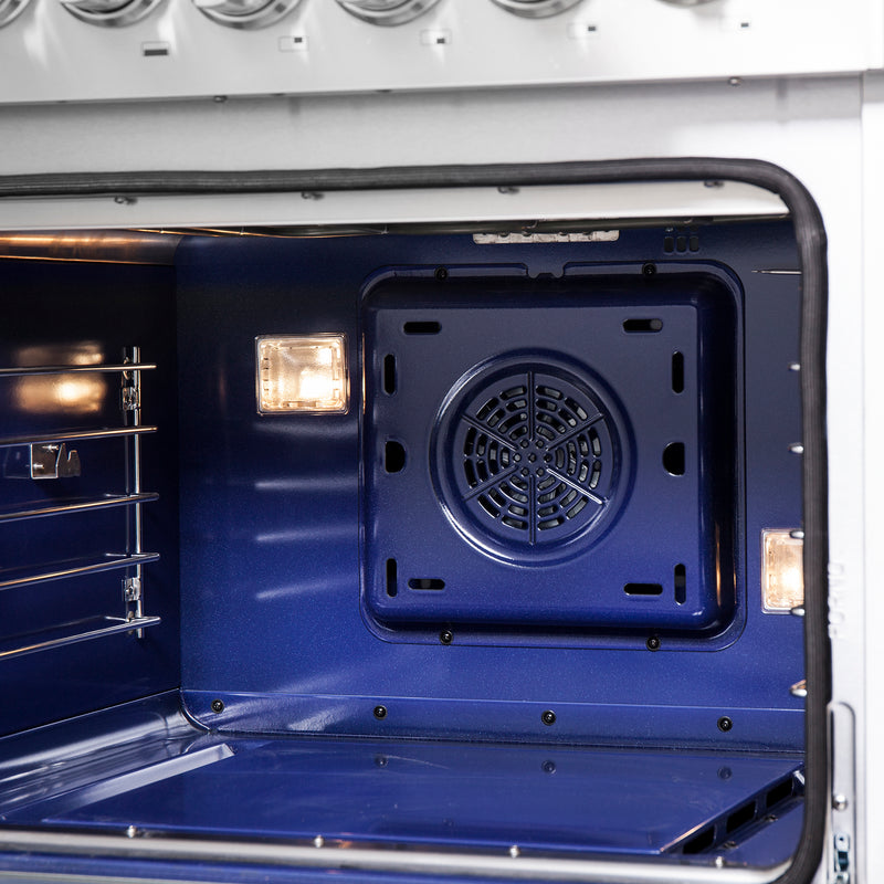 Forno Capriasca 48" Freestanding French Door Dual Fuel Range in Stainless Steel, Double Oven, 8 Burners, FFSGS6387-48