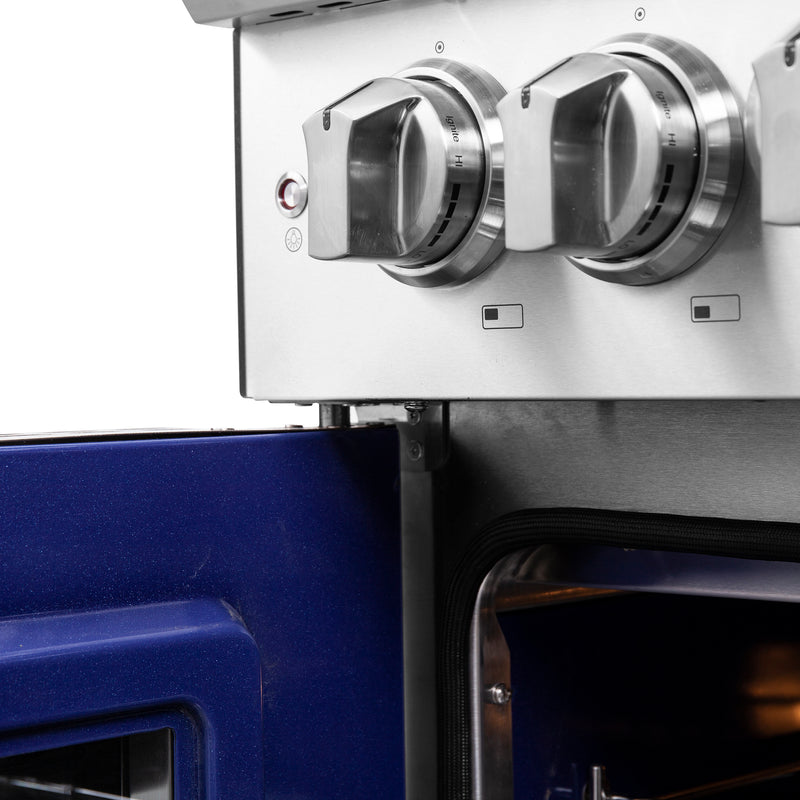 Forno Capriasca 48" Freestanding French Door Dual Fuel Range in Stainless Steel, Double Oven, 8 Burners, FFSGS6387-48