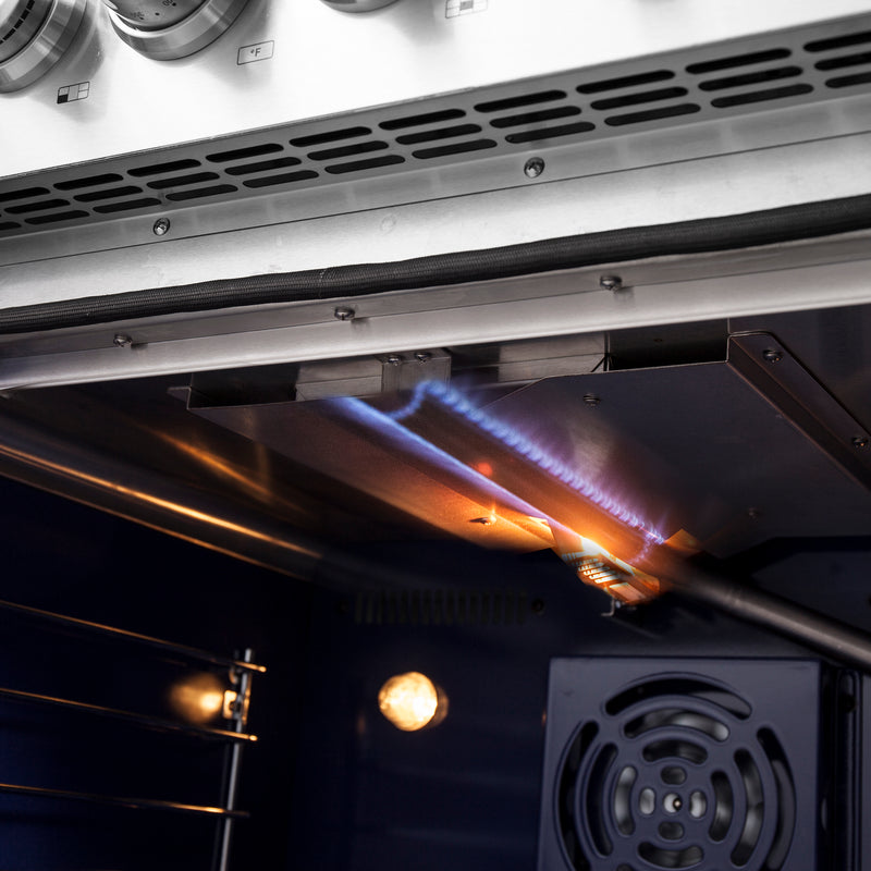 Forno Massimo 30" Freestanding French Door Gas Range, Air Fry, 5 Burners, FFSGS6439-30