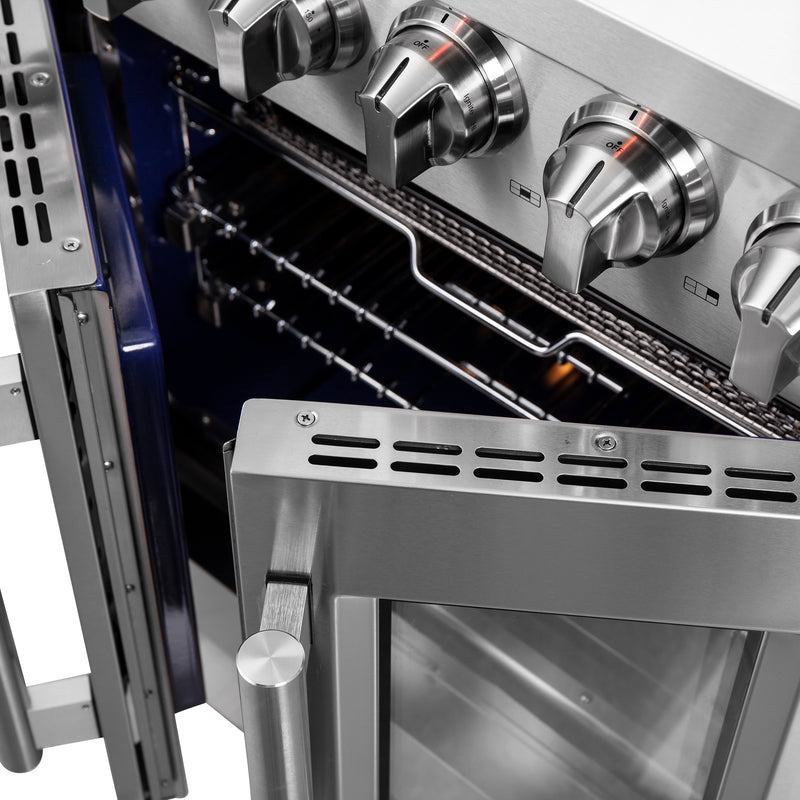 Forno Massimo 30" Freestanding French Door Gas Range, Air Fry, 5 Burners, FFSGS6439-30