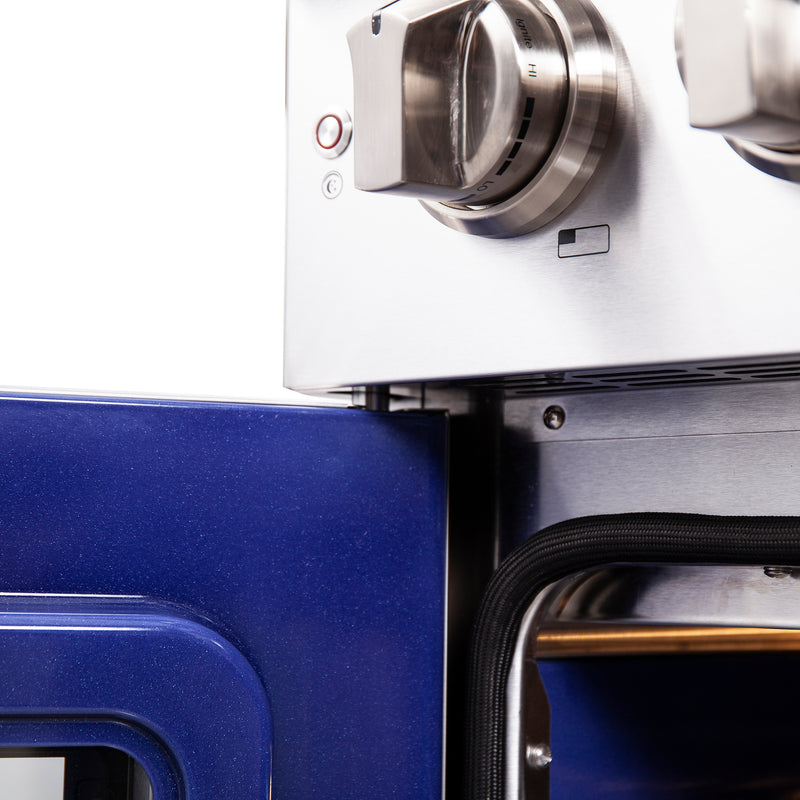 Forno Capriasca 30" Freestanding French Door Gas Range, Brass Burners, 5 Burners, FFSGS6460-30