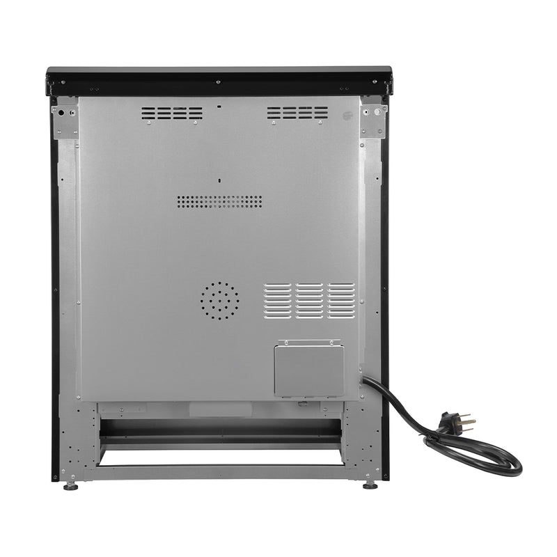 Forno Leonardo Espresso 30" Freestanding Induction Range in Black, True Convection, with Stainless Steel Handles, FFSIN0982-30BLK