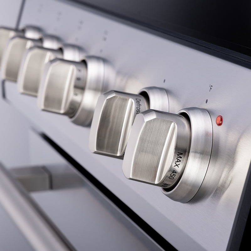 Forno Leonardo Espresso 30" Freestanding Induction Range in Stainless Steel, 5 Cooking Zones, Convection Oven, with Stainless Steel Handles, FFSIN0982-30