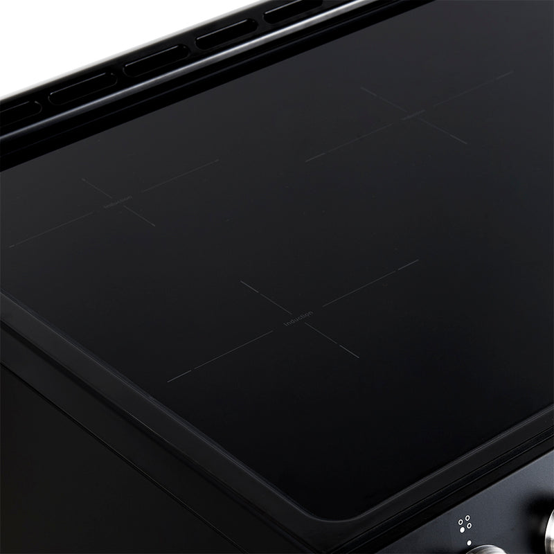 Forno Leonardo Espresso 30" Freestanding Induction Range in Black, True Convection, with Stainless Steel Handles, FFSIN0982-30BLK