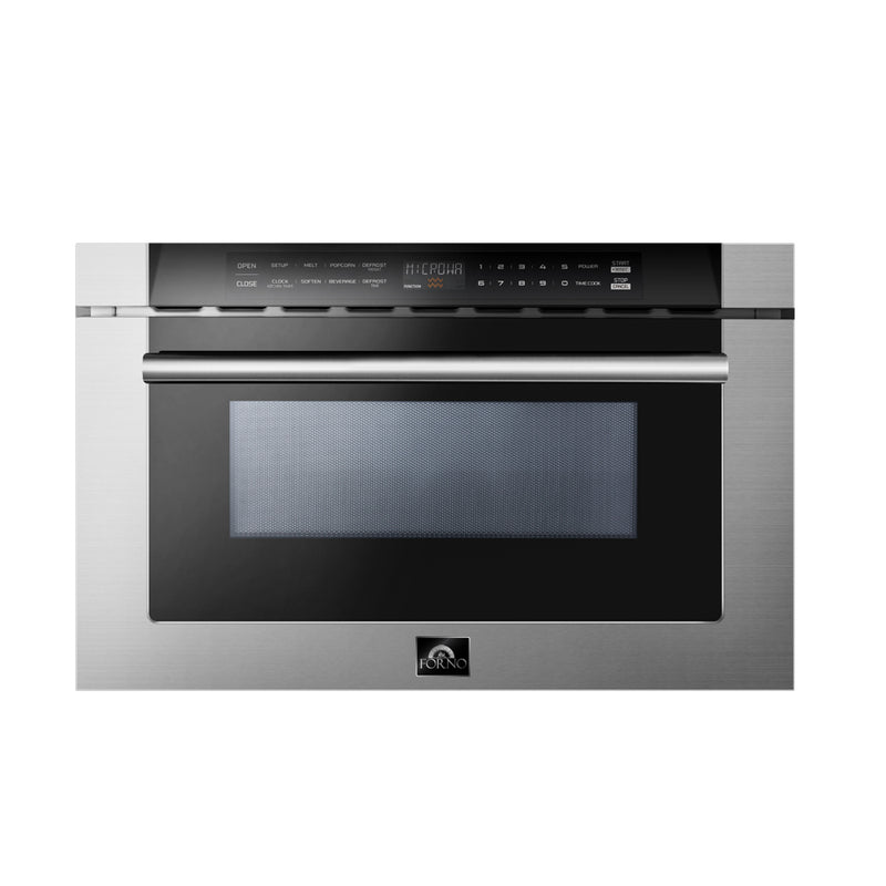 Forno Capoliveri 24" 1.2 cu.ft. Built-In Microwave Drawer in Stainless Steel, 1000 Watt, Auto-Touch Opening, FMWDR3000-24