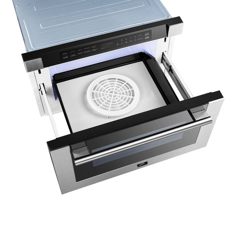 Forno Capoliveri 24" 1.2 cu.ft. Built-In Microwave Drawer in Stainless Steel, 1000 Watt, Auto-Touch Opening, FMWDR3000-24