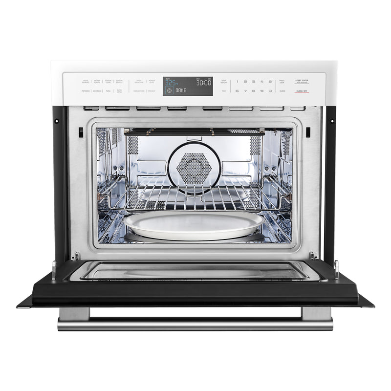 Forno Espresso Oliena 24" 1.6 cu. ft. Built-In Microwave Oven in White, 1000W Microwave, with Stainless Steel Handles, FMWDR3093-24WHT