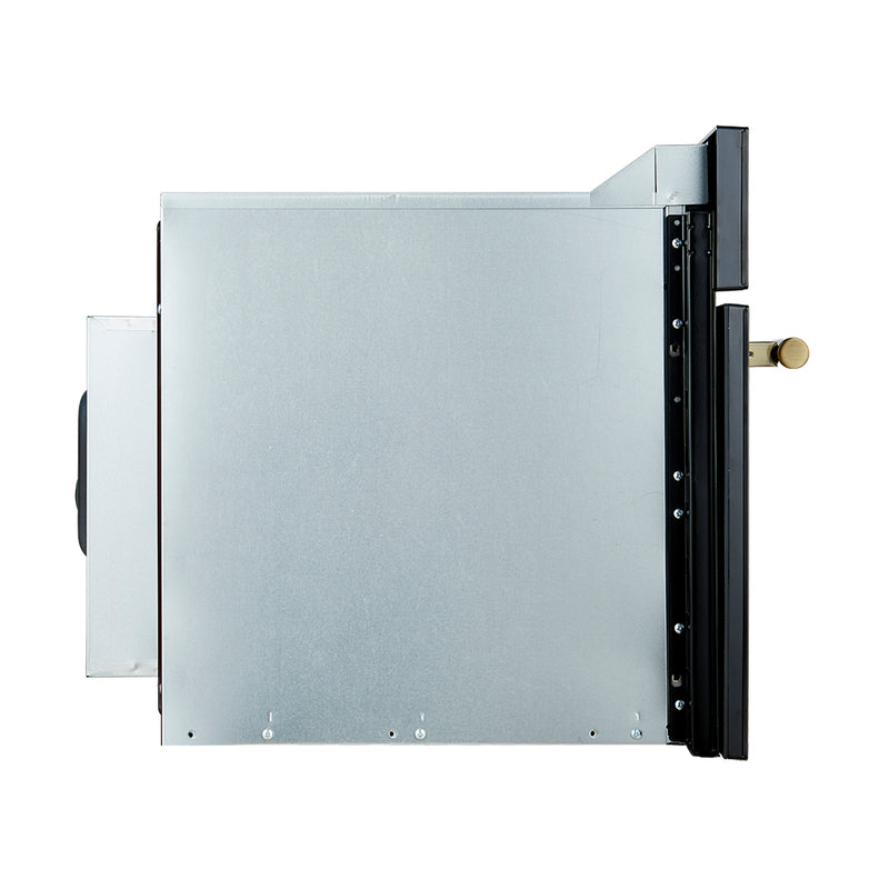 Forno Espresso Oliena 30" 1.6 cu. ft. Built-In Microwave Oven in Black, 1000W/1750W, with Antique Brass Handles, FMWDR3093-30BLK