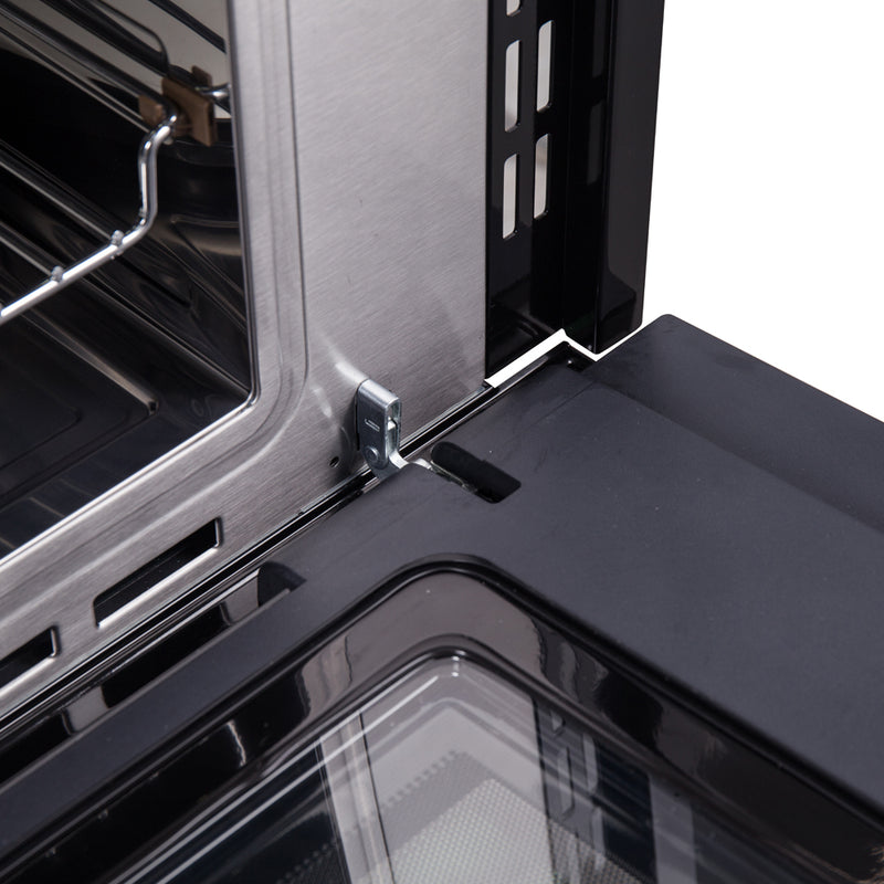 Forno Espresso Oliena 30" 1.6 cu. ft. Built-In Microwave Oven in Black, 1000W/1750W, with Stainless Steel Handles, FMWDR3093-30BLK