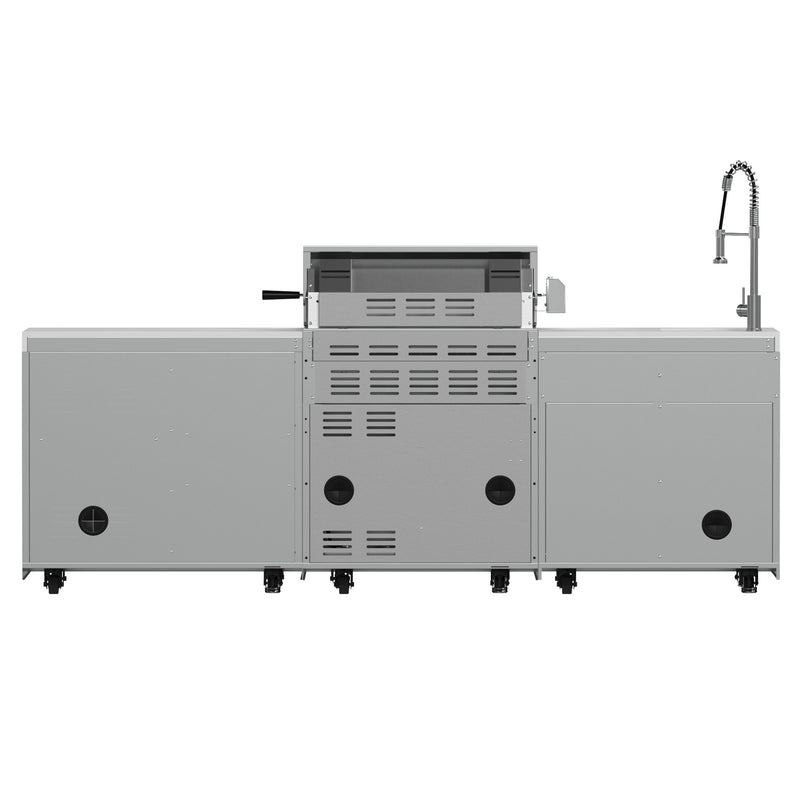 Forno Bulnes 30" Freestanding Gas BBQ Grill in Stainless Steel, 60,000 BTU, 3 Burners with Sear & Rotisserie, 1.8 cu.ft. Beverage Center, FODKT2506WHT