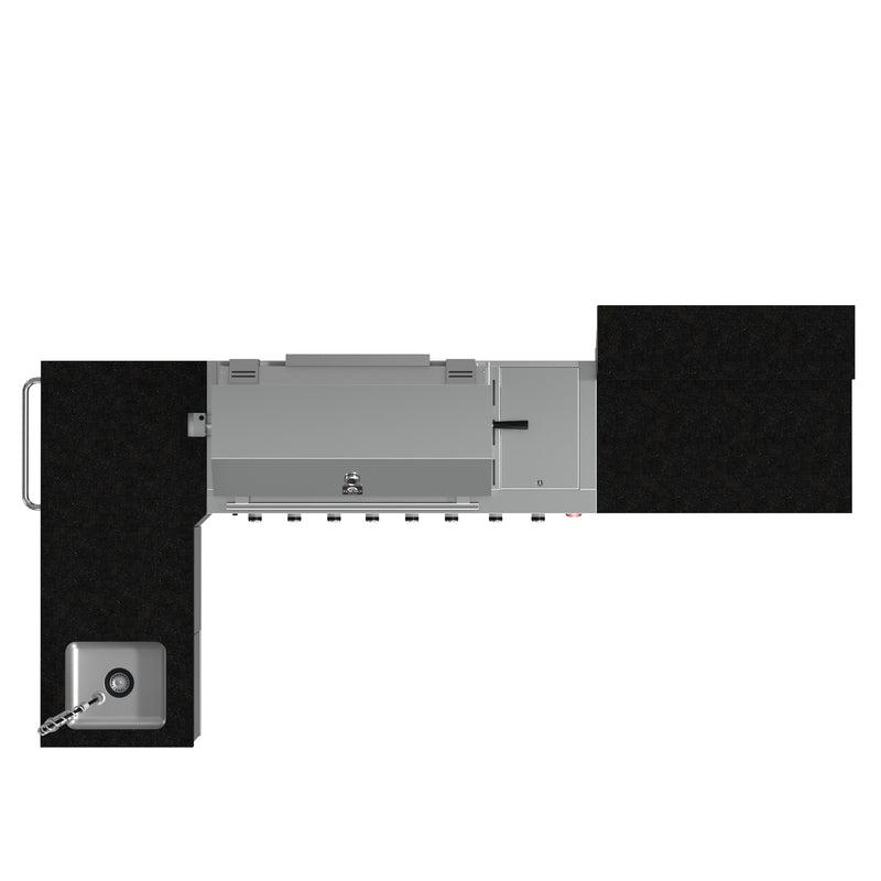 Forno Bulnes 40" Freestanding Gas BBQ in Stainless Steel, 95,000 BTU, 5 Burners, Rotisserie Kit, 1.8 cu.ft. Beverage Center, FODKT2520BLK