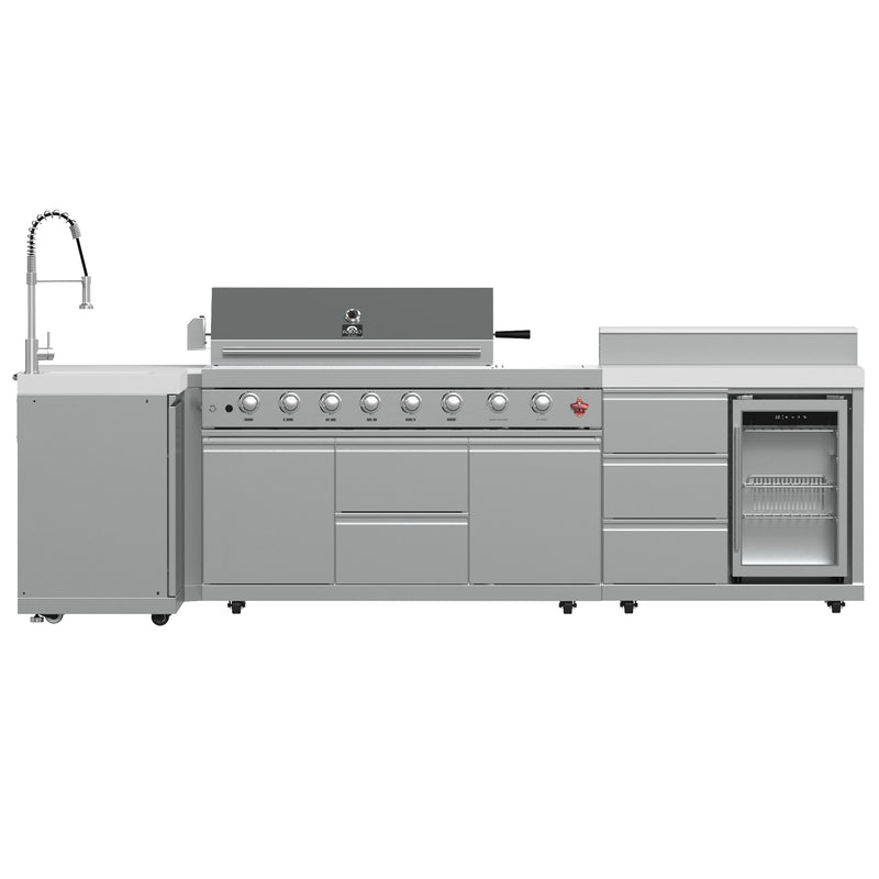 Forno Bulnes 40" Freestanding Gas Range in Stainless Steel, 95,000 BTU, 5 Burners, Rotisserie Kit, FODKT2520WHT