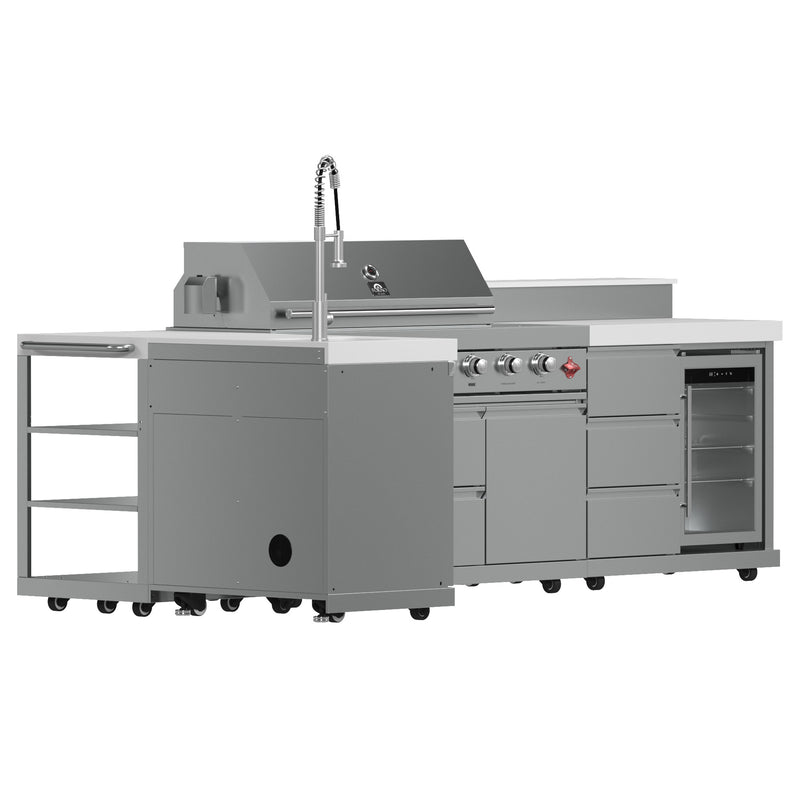 Forno Bulnes 40" Freestanding Gas Range in Stainless Steel, 95,000 BTU, 5 Burners, Rotisserie Kit, FODKT2520WHT