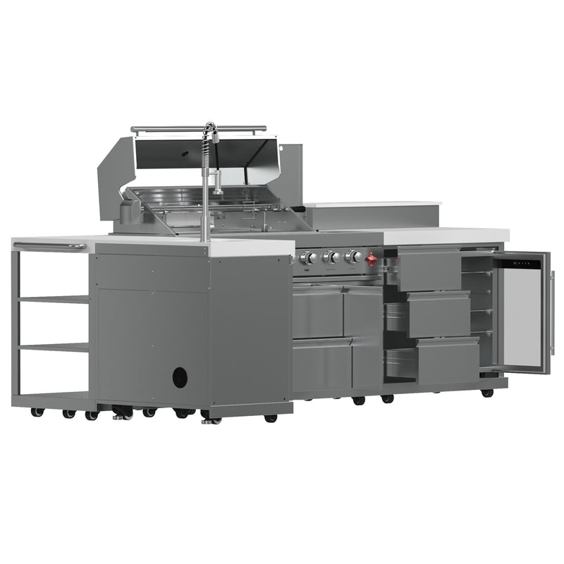 Forno Bulnes 40" Freestanding Gas Range in Stainless Steel, 95,000 BTU, 5 Burners, Rotisserie Kit, FODKT2520WHT