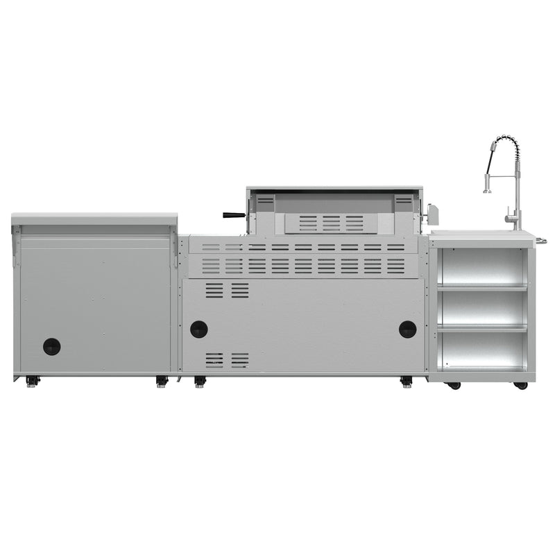 Forno Bulnes 40" Freestanding Gas Range in Stainless Steel, 95,000 BTU, 5 Burners, Rotisserie Kit, FODKT2520WHT