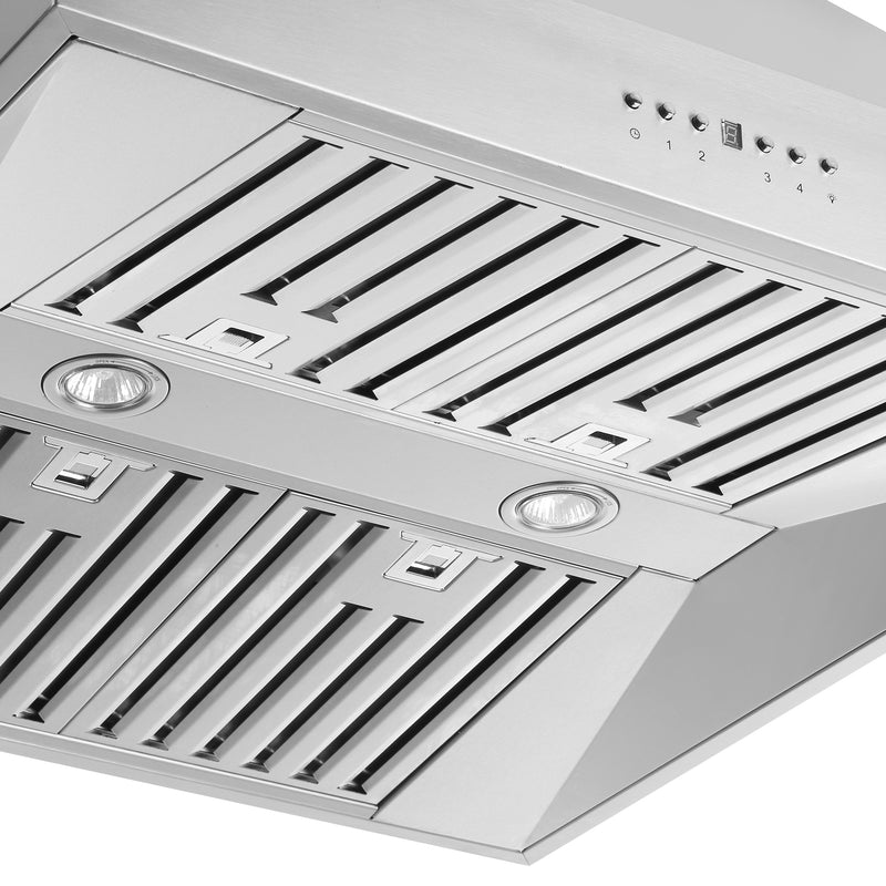 Forno Coppito 30" 600 CFM Island Range Hood in Stainless Steel, LED Lighting, 4 Speed Touch Control, FRHIS5129-30