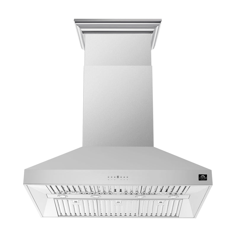 Forno Coppito 48" 1200 CFM Island Range Hood in Stainless Steel, 4-Speed Touch Control, LED Lighting, FRHIS5129-48